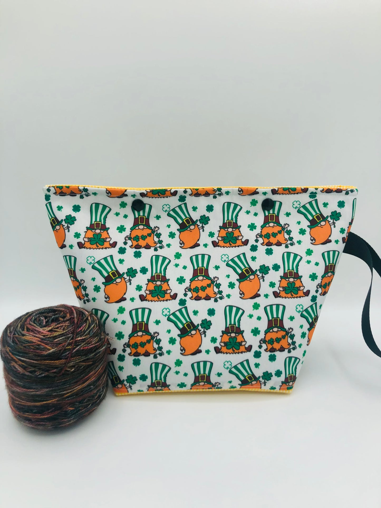 St. Patrick’s Leprechauns Knitting Crochet Snap Style Project Bag | Sock Size