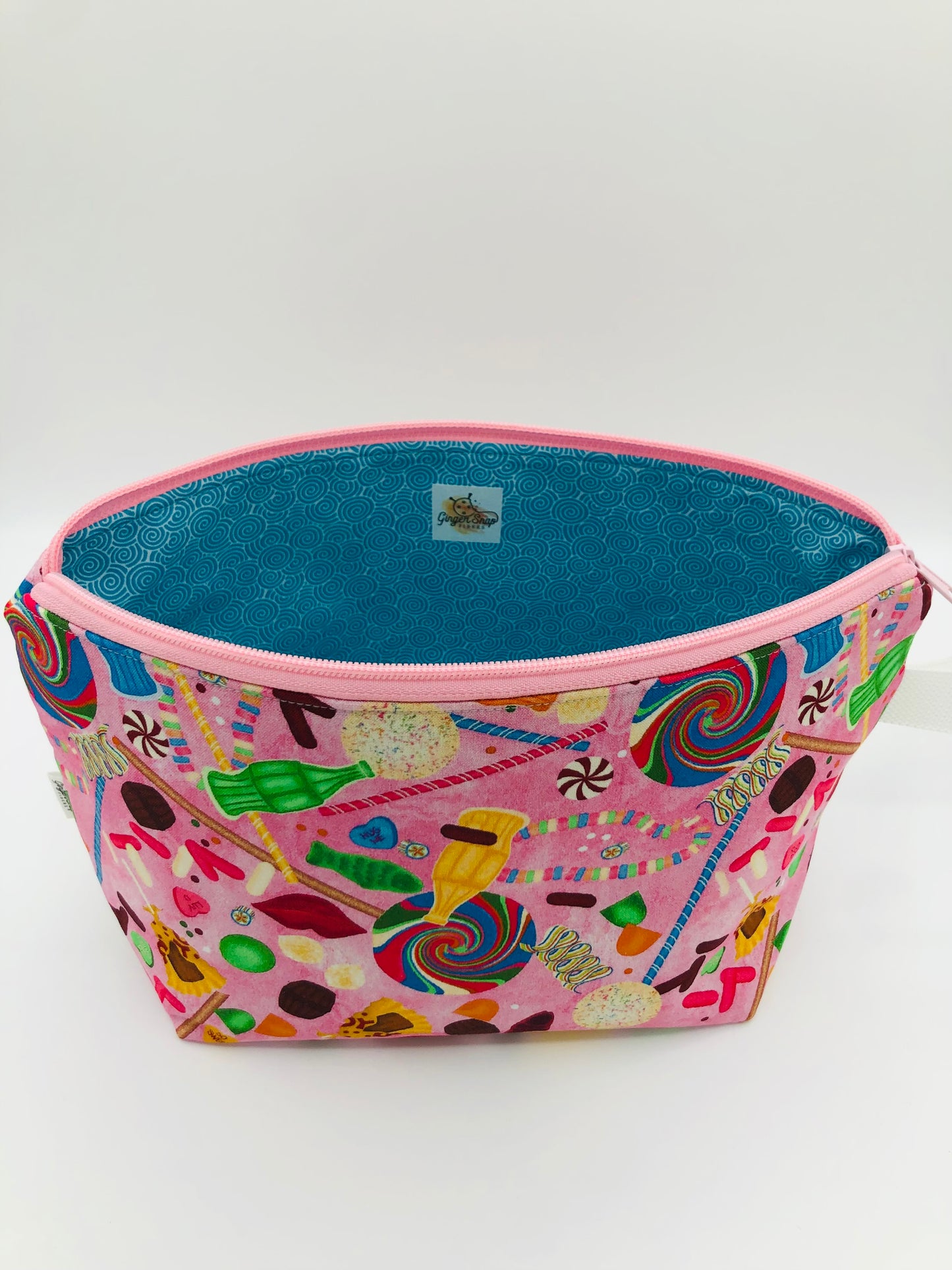 Rainbow Candies Knitting Crochet Zipper Style Project Bag | Shortie Sock Size