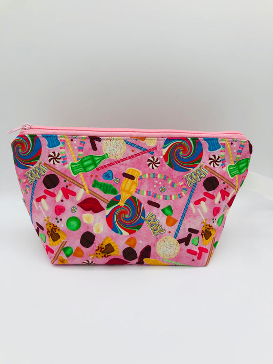 Rainbow Candies Knitting Crochet Zipper Style Project Bag | Shortie Sock Size