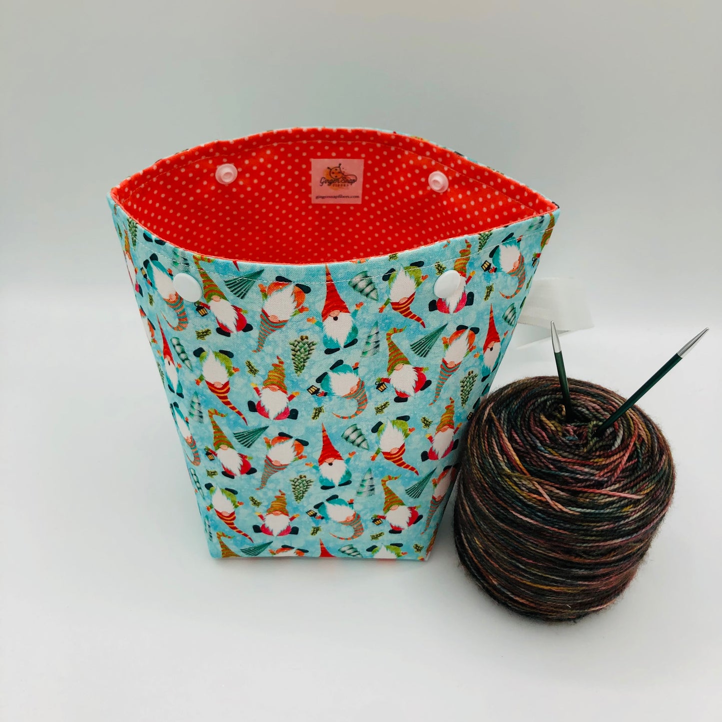Christmas Gomes Holiday Itty Bitty Crochet Knitting Project Bag | XS