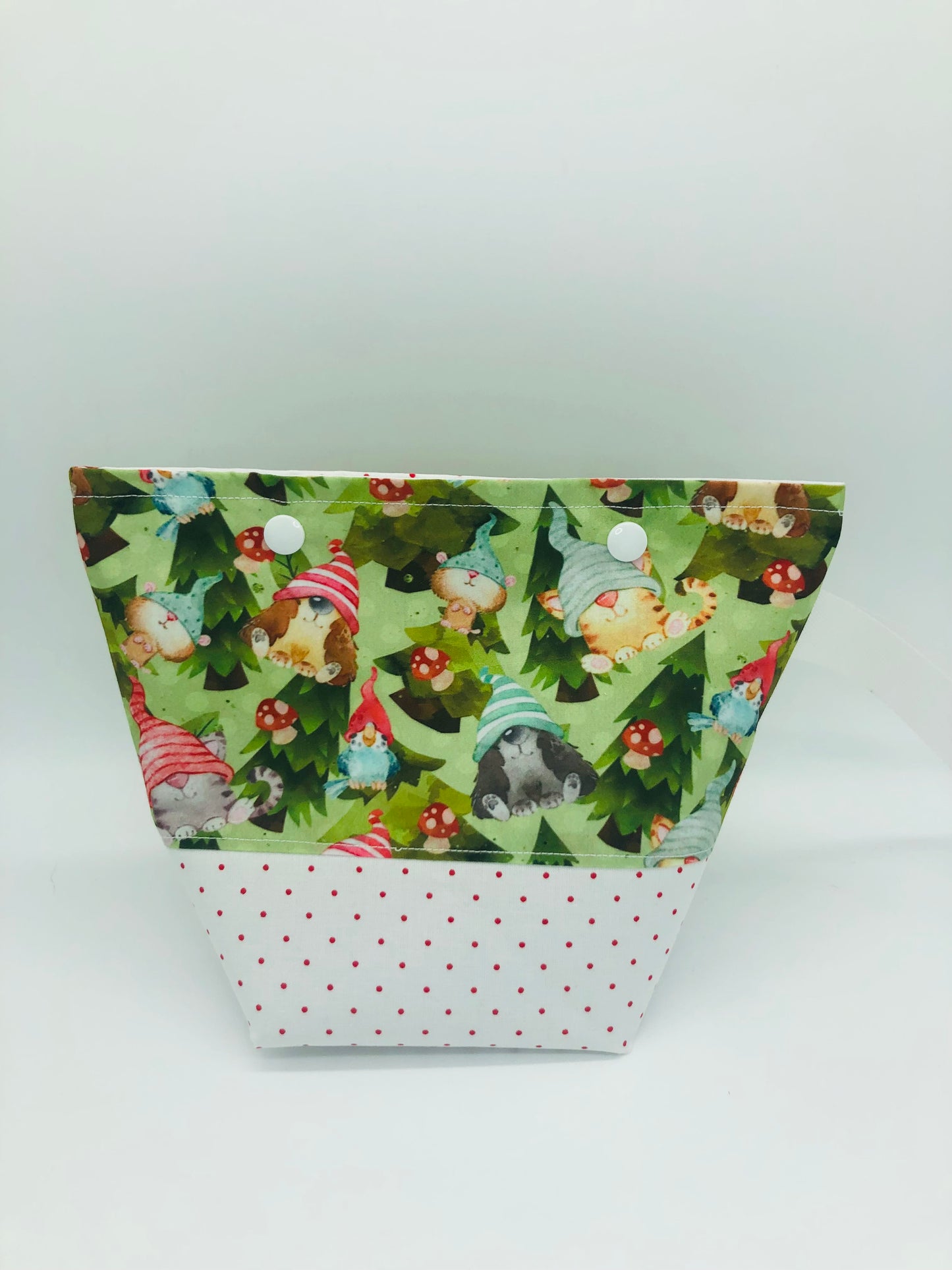 Animal Gnomes and Mushrooms Itty Bitty Crochet Knitting Project Bag | XS