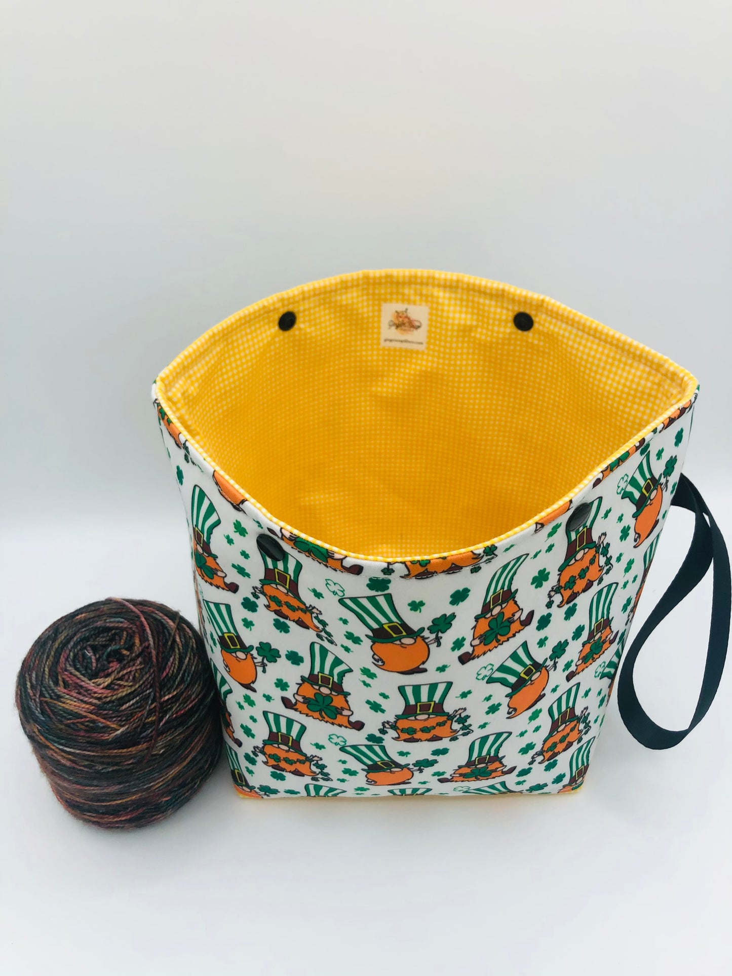 St. Patrick’s Leprechauns Knitting Crochet Snap Style Project Bag | Sock Size