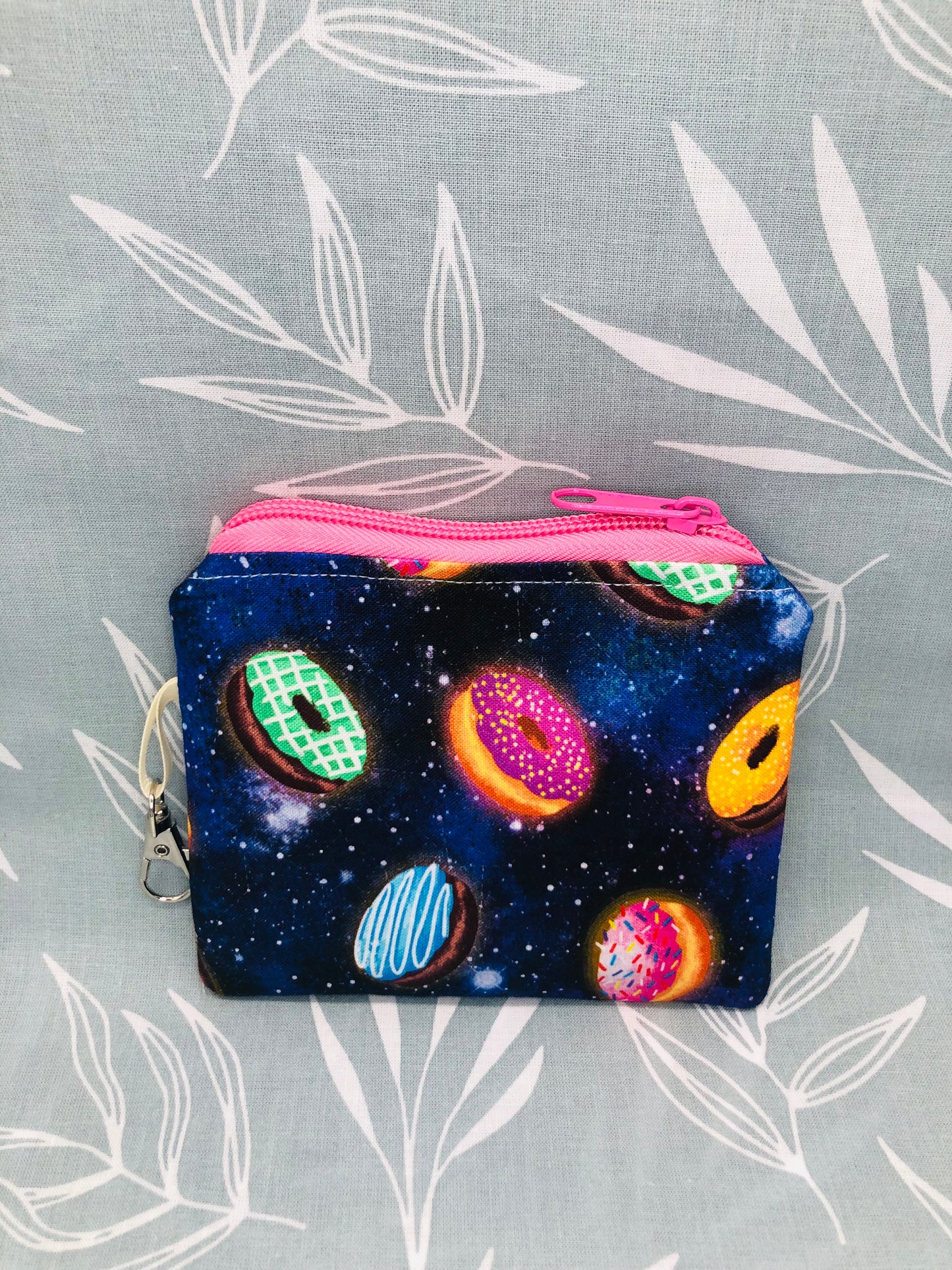 Galactic Donuts Flat Style Knitting Crochet Notions Pouch Coin Purse | Size Small
