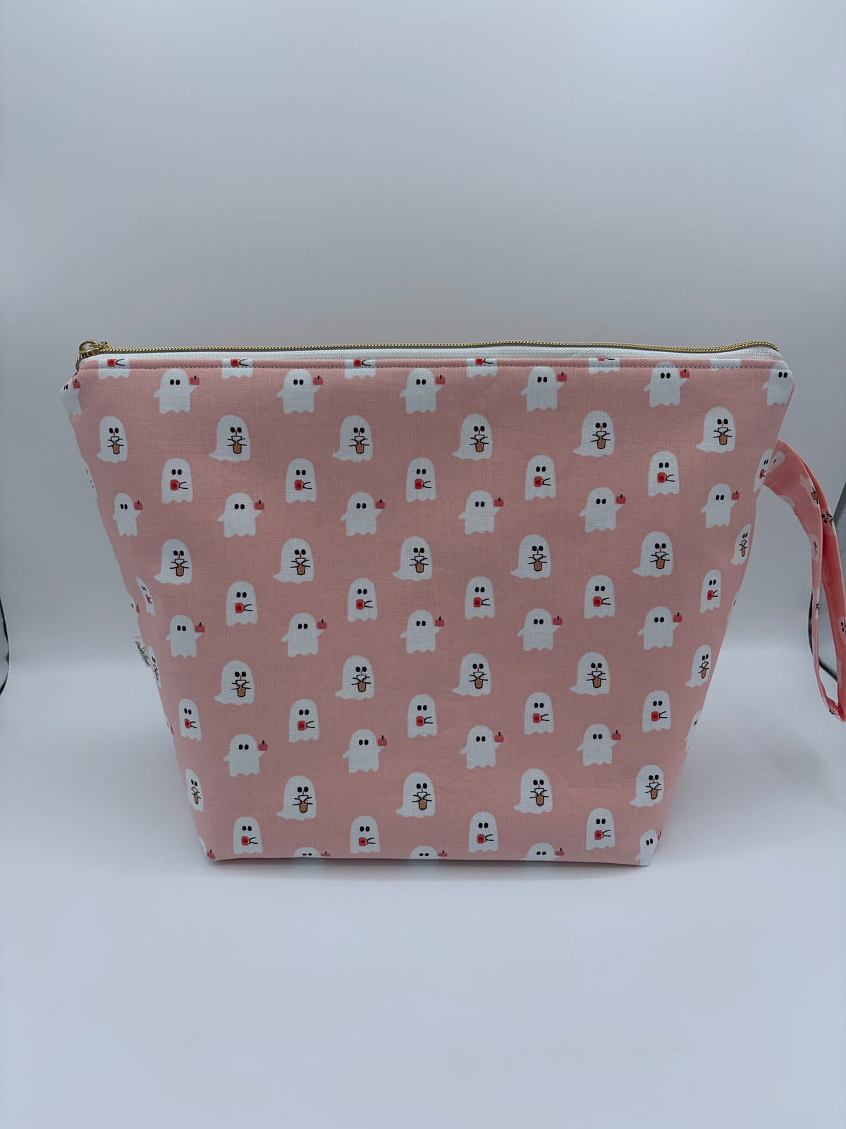 Latte Ghosts Ghosts Spooky Zipper Style Knitting and Crochet Project Bag |  Sweater Size