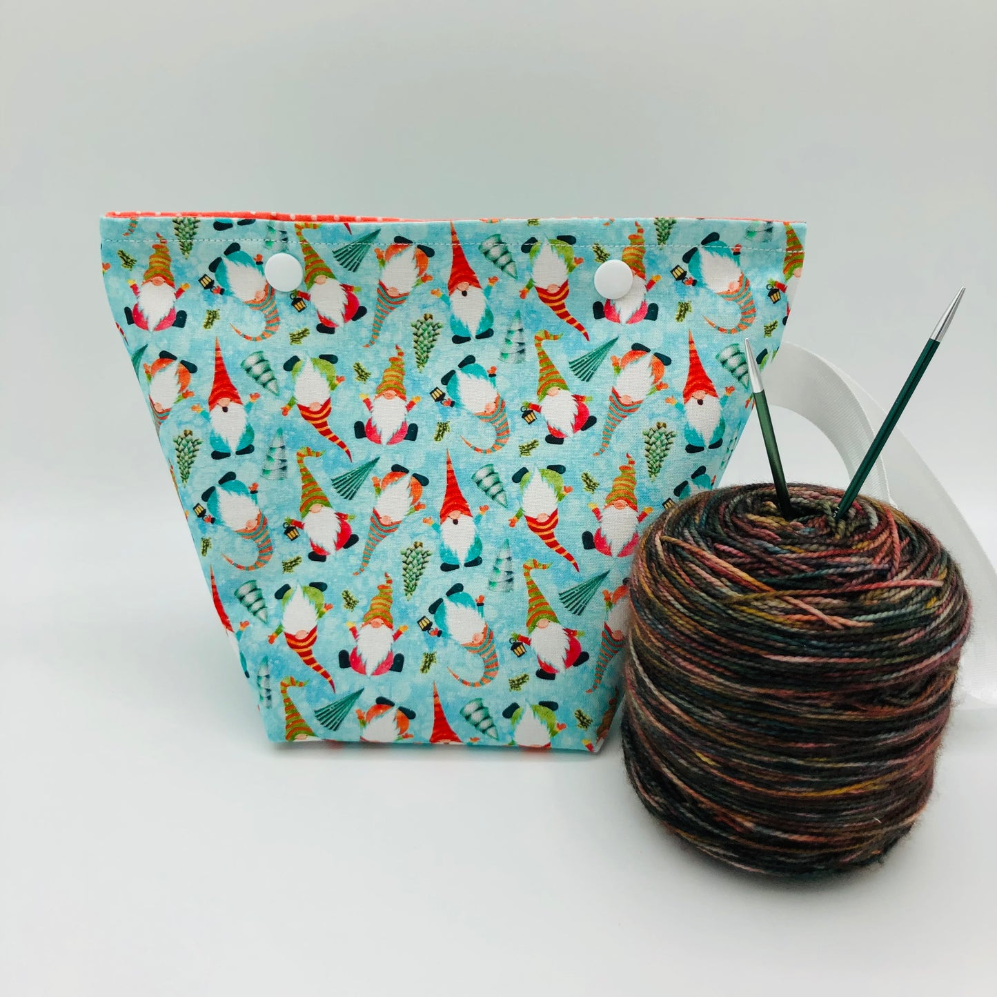 Christmas Gomes Holiday Itty Bitty Crochet Knitting Project Bag | XS