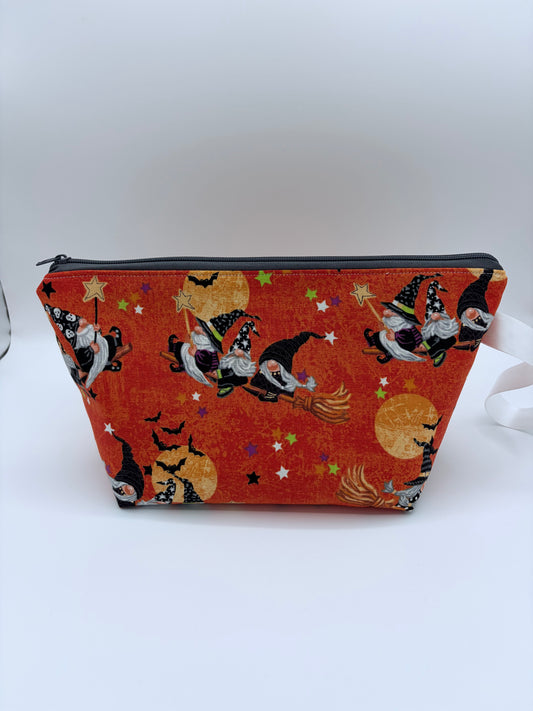 Witchy Gnomes Spooky Knitting Crochet Zipper Style Project Bag | Shortie Sock Size